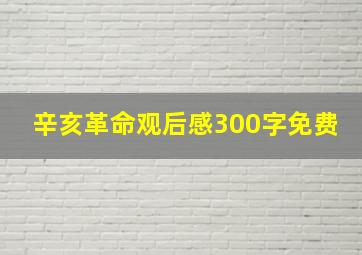 辛亥革命观后感300字免费