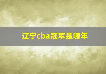 辽宁cba冠军是哪年