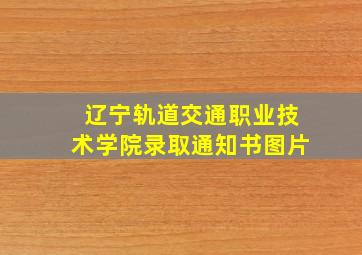 辽宁轨道交通职业技术学院录取通知书图片