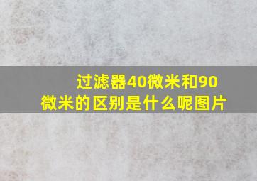 过滤器40微米和90微米的区别是什么呢图片