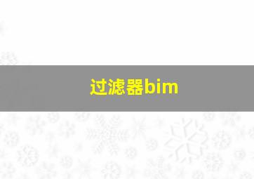 过滤器bim