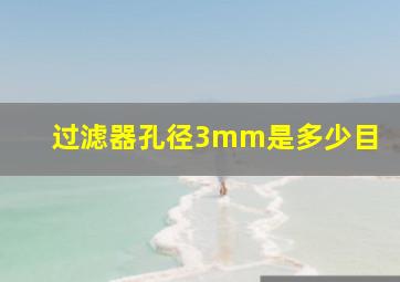 过滤器孔径3mm是多少目