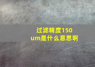 过滤精度150um是什么意思啊