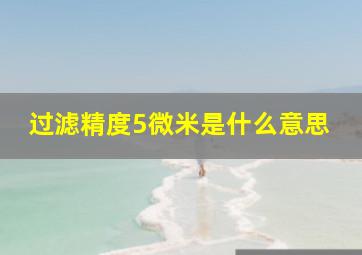 过滤精度5微米是什么意思