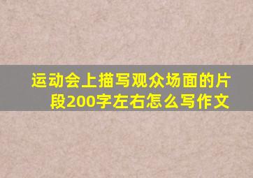 运动会上描写观众场面的片段200字左右怎么写作文