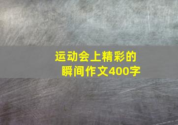 运动会上精彩的瞬间作文400字