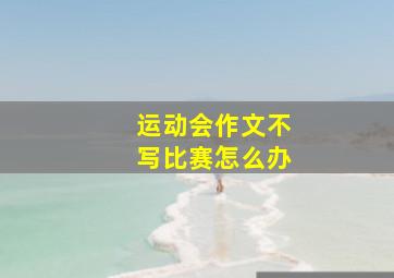 运动会作文不写比赛怎么办