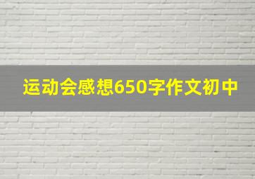 运动会感想650字作文初中