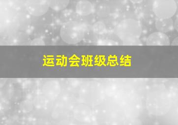 运动会班级总结