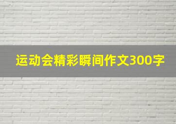 运动会精彩瞬间作文300字