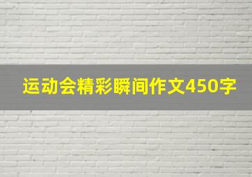 运动会精彩瞬间作文450字