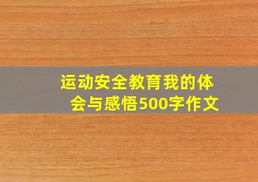 运动安全教育我的体会与感悟500字作文