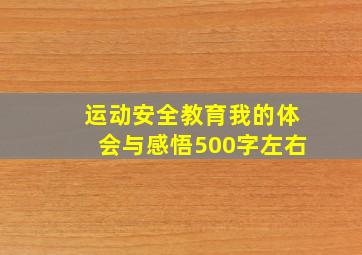 运动安全教育我的体会与感悟500字左右