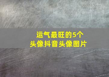 运气最旺的5个头像抖音头像图片