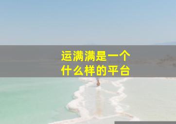 运满满是一个什么样的平台