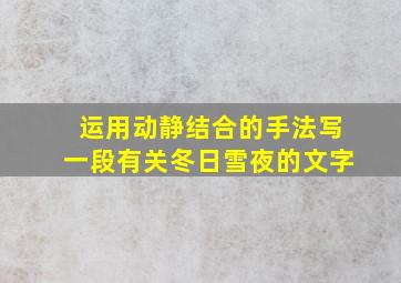 运用动静结合的手法写一段有关冬日雪夜的文字