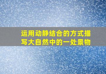 运用动静结合的方式描写大自然中的一处景物