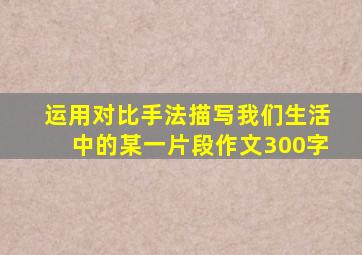 运用对比手法描写我们生活中的某一片段作文300字