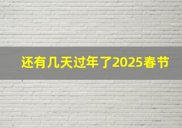 还有几天过年了2025春节