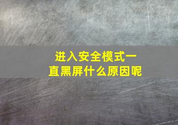 进入安全模式一直黑屏什么原因呢