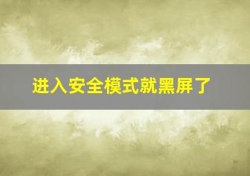 进入安全模式就黑屏了