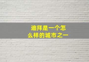 迪拜是一个怎么样的城市之一