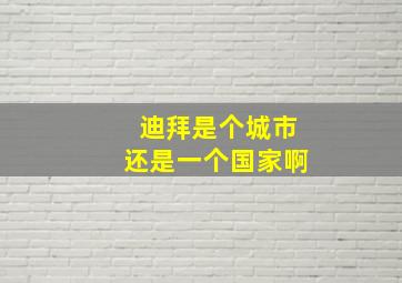 迪拜是个城市还是一个国家啊