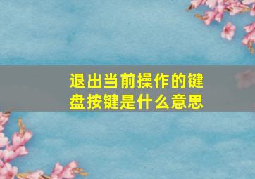 退出当前操作的键盘按键是什么意思