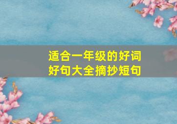 适合一年级的好词好句大全摘抄短句