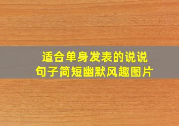 适合单身发表的说说句子简短幽默风趣图片