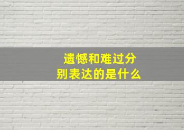 遗憾和难过分别表达的是什么