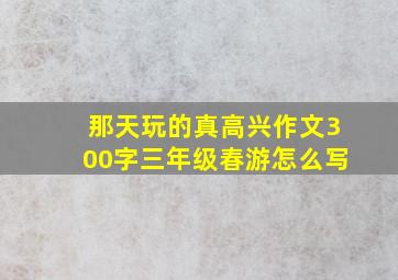 那天玩的真高兴作文300字三年级春游怎么写