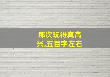 那次玩得真高兴,五百字左右