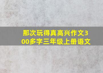 那次玩得真高兴作文300多字三年级上册语文