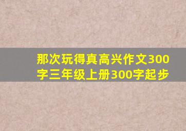 那次玩得真高兴作文300字三年级上册300字起步