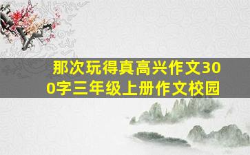 那次玩得真高兴作文300字三年级上册作文校园