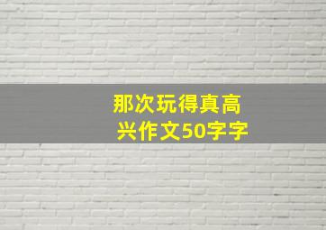 那次玩得真高兴作文50字字