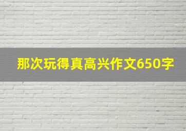 那次玩得真高兴作文650字