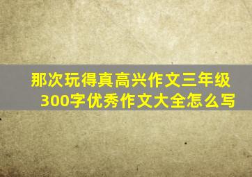 那次玩得真高兴作文三年级300字优秀作文大全怎么写