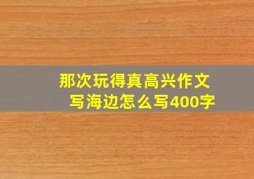 那次玩得真高兴作文写海边怎么写400字