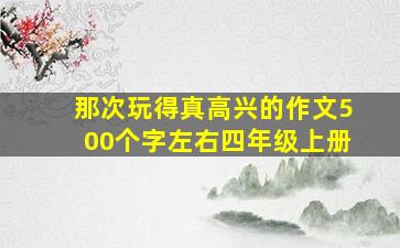 那次玩得真高兴的作文500个字左右四年级上册