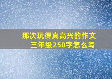 那次玩得真高兴的作文三年级250字怎么写