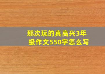 那次玩的真高兴3年级作文550字怎么写