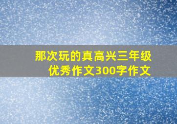 那次玩的真高兴三年级优秀作文300字作文