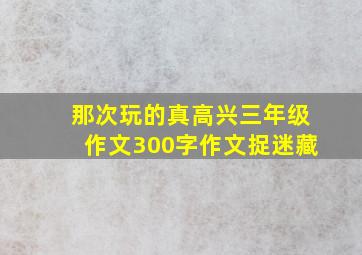 那次玩的真高兴三年级作文300字作文捉迷藏