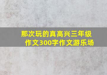 那次玩的真高兴三年级作文300字作文游乐场