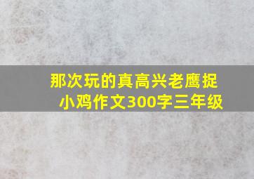 那次玩的真高兴老鹰捉小鸡作文300字三年级