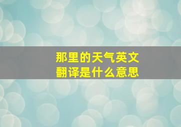 那里的天气英文翻译是什么意思