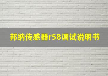 邦纳传感器r58调试说明书