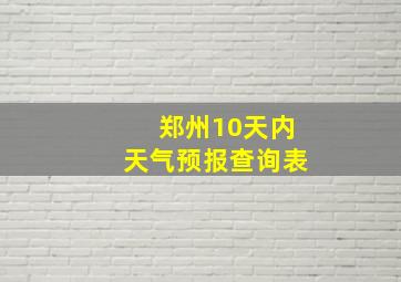 郑州10天内天气预报查询表